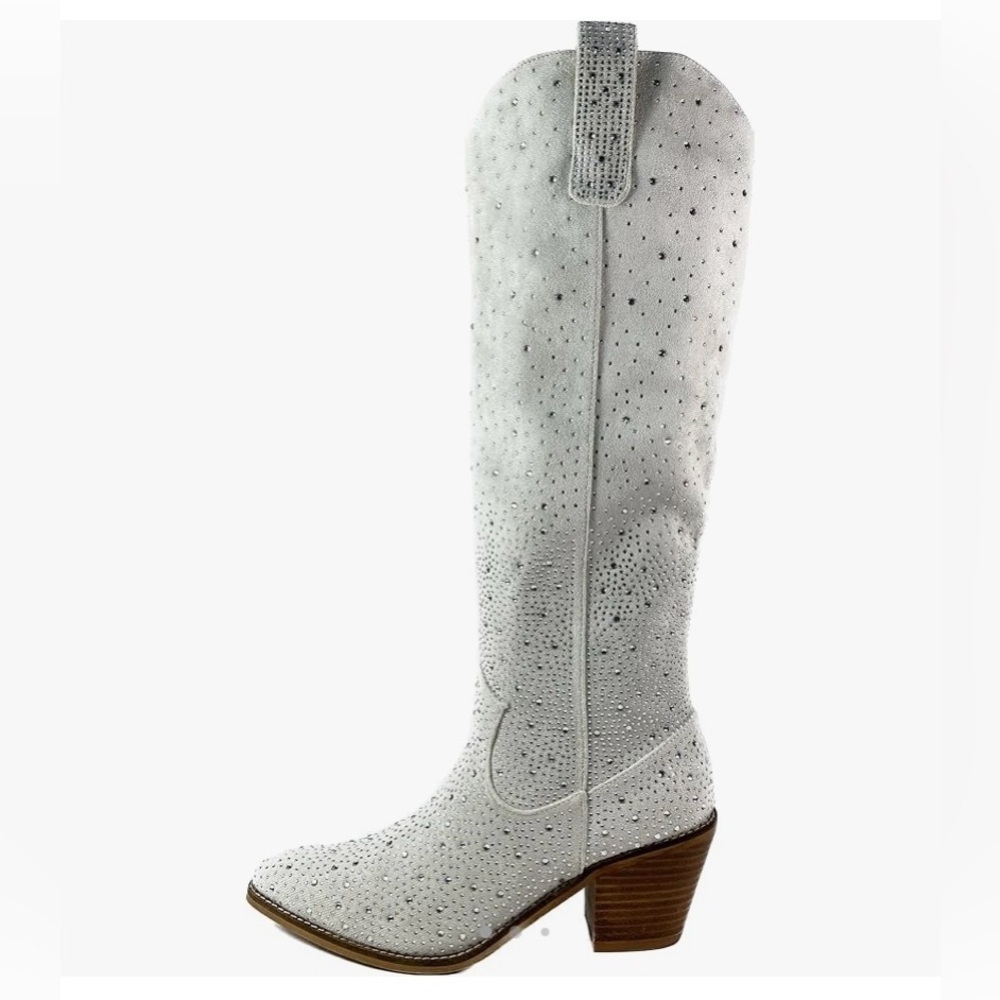 ARIDER GIRL Shine Women's Rhinestone Embellished Almond Toe Side Zipper Boot